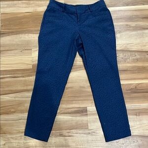 Banana Republic Leopard Print Navy Pants in Jackson Fit 2 Petite Stretch Cotton